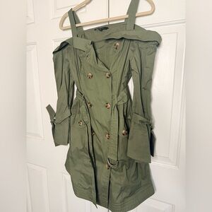 Women's Green Trench Coat Dress